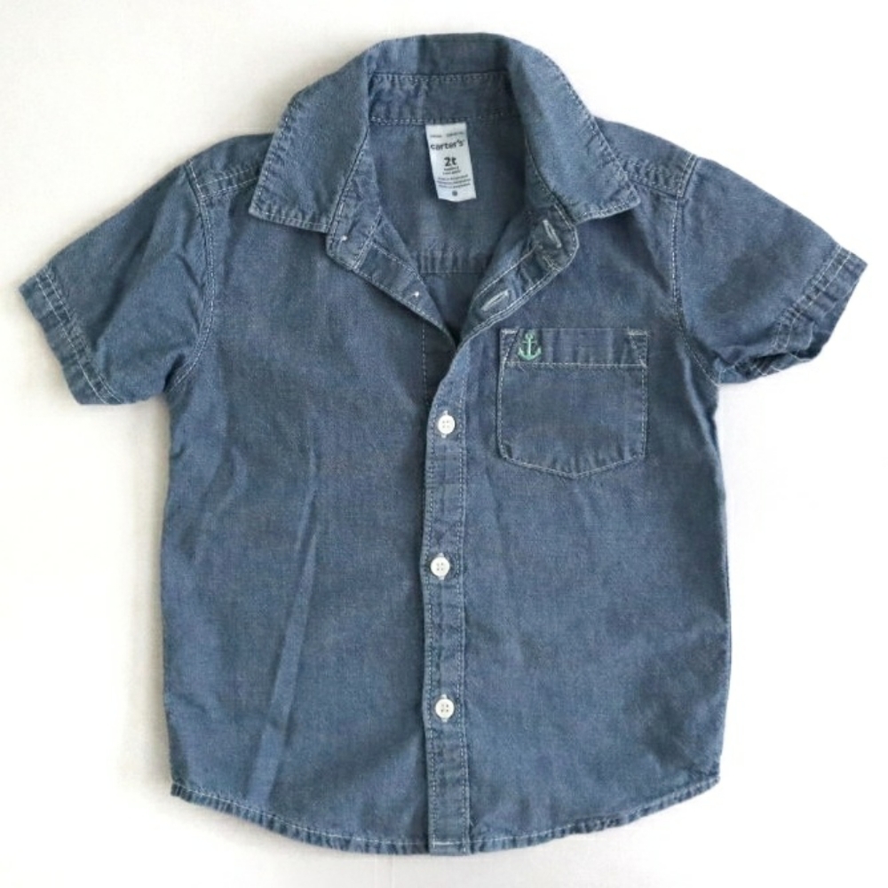 Carter's Toddler Denim Short Sleeve Button-Down